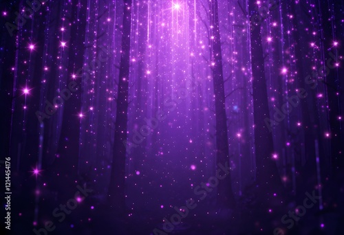 Magical purple glowing particles