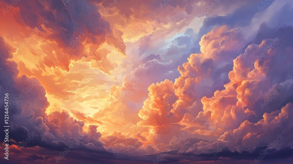 Fototapeta premium Stormy Sunset Skies Natural Landscape Cloud Formation Evening View Atmospheric Beauty