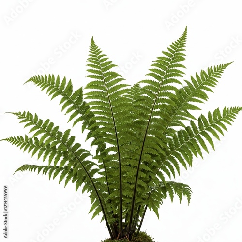 Wallpaper Mural Green Lady Fern Bush Isolated on White Background Torontodigital.ca