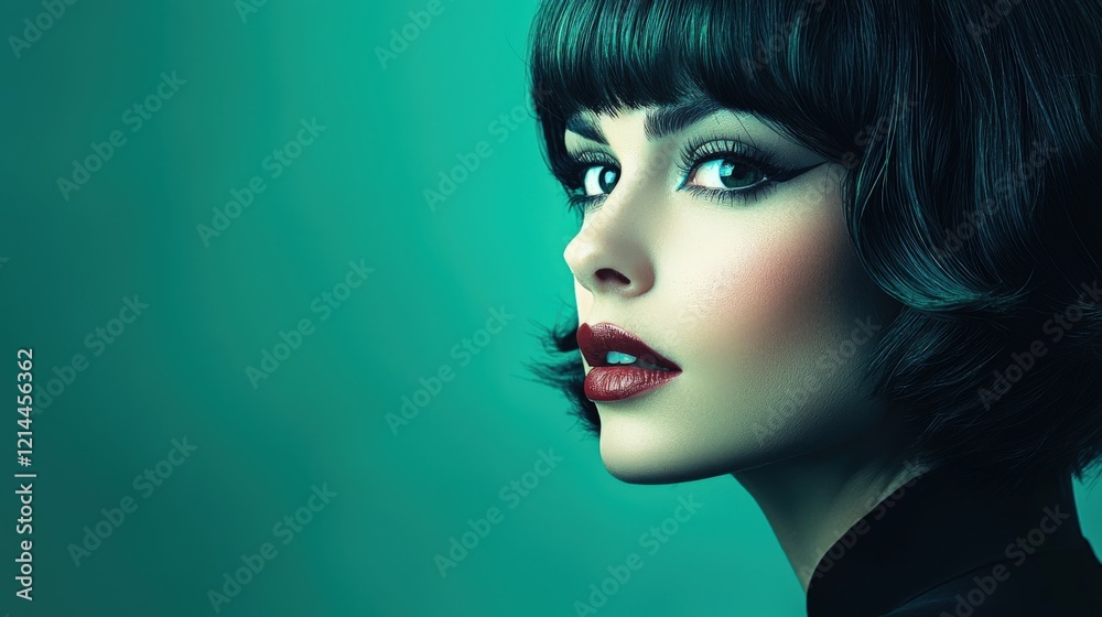 Fototapeta premium Elegant Portrait of a Retro Glamorous Woman