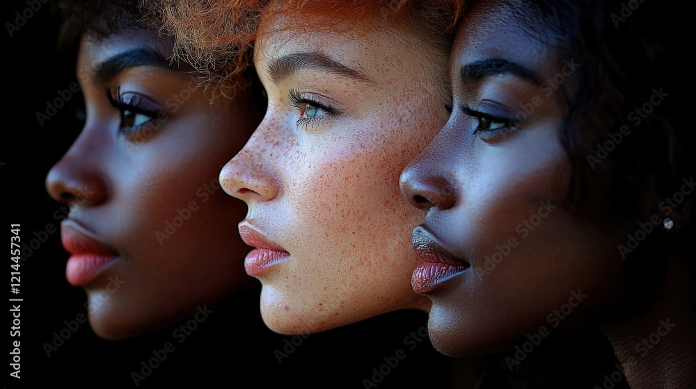 Obraz premium Diverse Beauty: Celebrating Facial Profiles and Features
