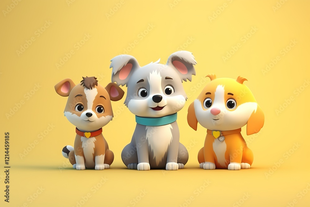 Naklejka premium three dogs portrait