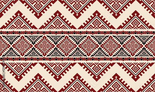 Geometric Pattern with Bold Colors and Intricate Designs