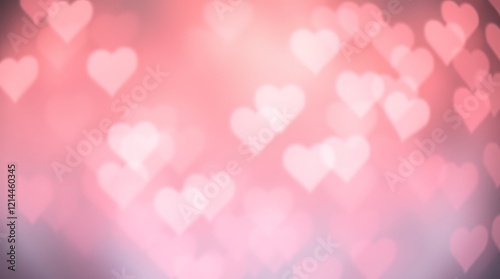 Romantic Pink Heart Bokeh Background for Valentine's Day photo