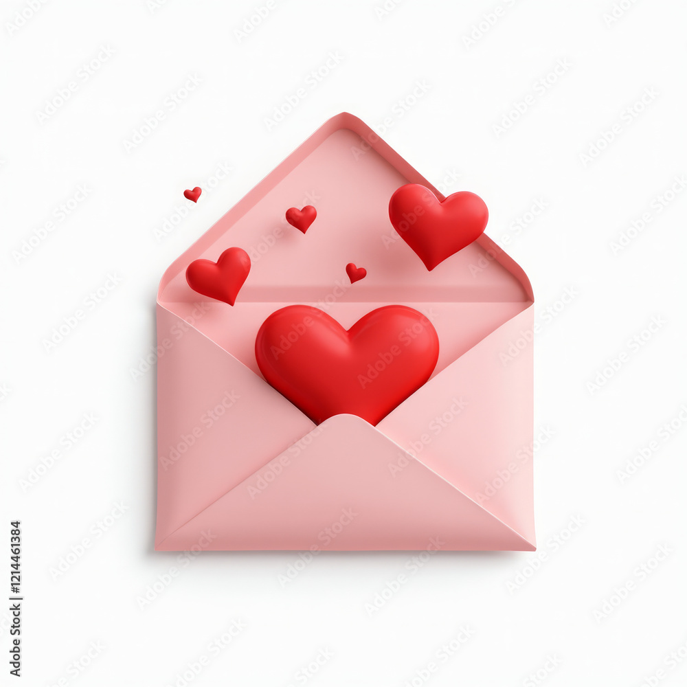 Envelope with Hearts Flying Out – An envelope with hearts flying out, isolated on a white background. Envelope with Hearts Flying Out – An envelope with hearts flying out, isolated on a white background.