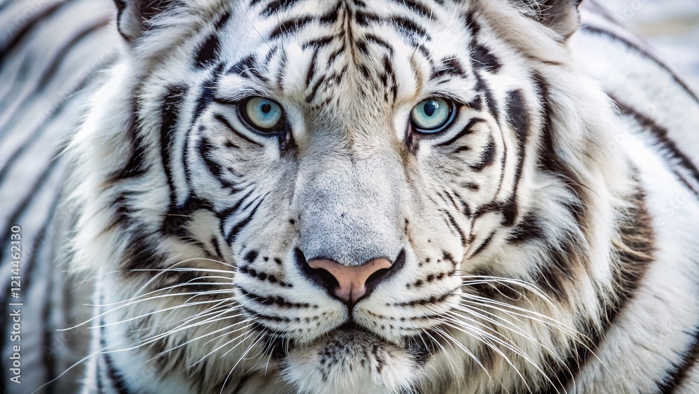 Obraz premium Majestic White Tiger Fur Texture: Architectural Close-Up