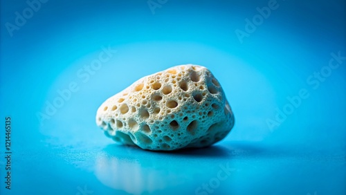 Medical Stock Photo: Salivary Gland Stone on Blue Background - Copy Space photo