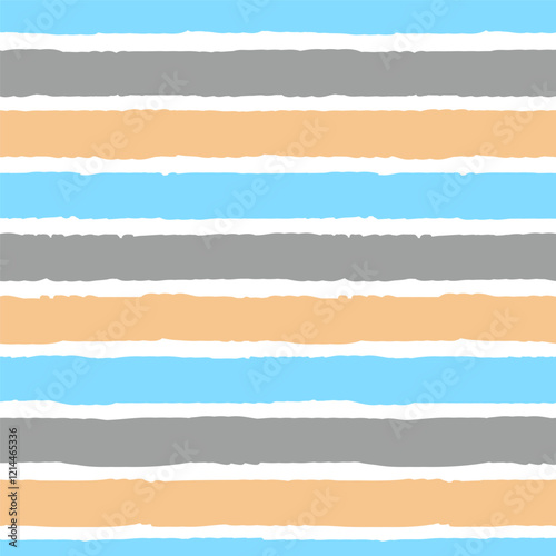 Vector seamless pattern. Colorful horizontal stripes with fuzzy edges