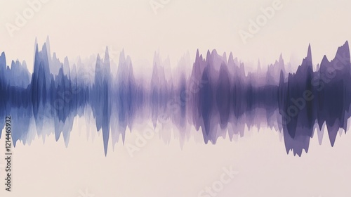 Abstract sound wave landscape, digital art background