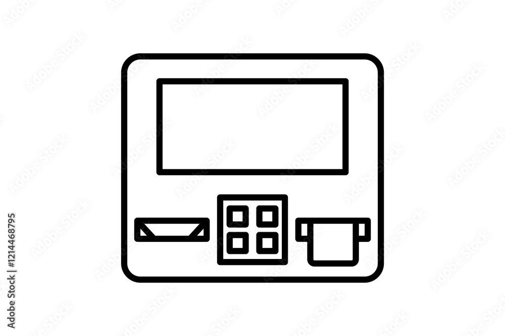 ATM Machine icon. icon related to Payment. suitable for web site, app, user interfaces, printable etc. line icon style. simple vector design editable