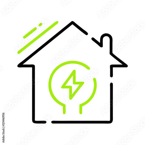 Energy-efficient home icon on transparent background representing ecology concept