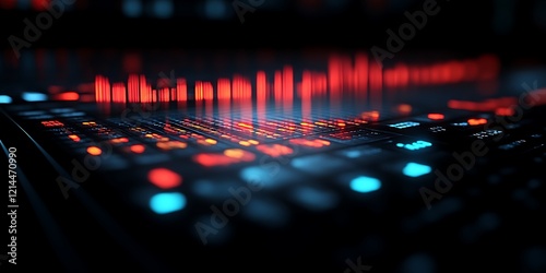 Abstract digital audio waveform.