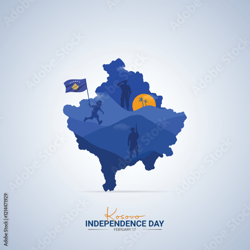 Kosovo Independence Day. Independence Day creative Design for social media post