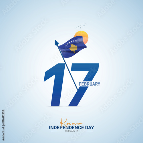 Kosovo Independence Day. Independence Day creative Design for social media post