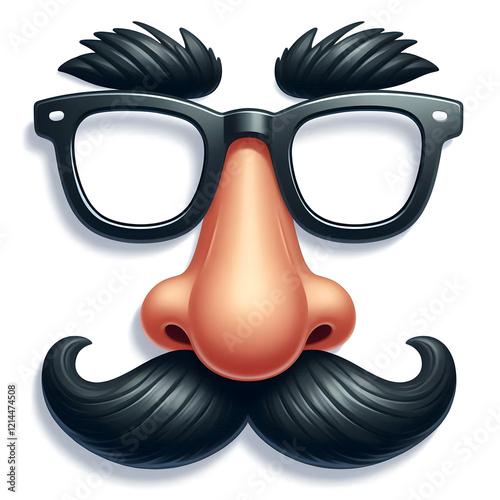 Cartoon Disguise with Glasses, Nose, and Mustache