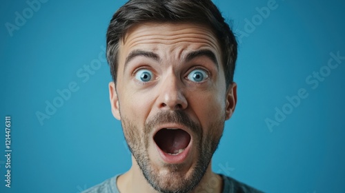 Expressive Man with Shocking Surprise Reaction