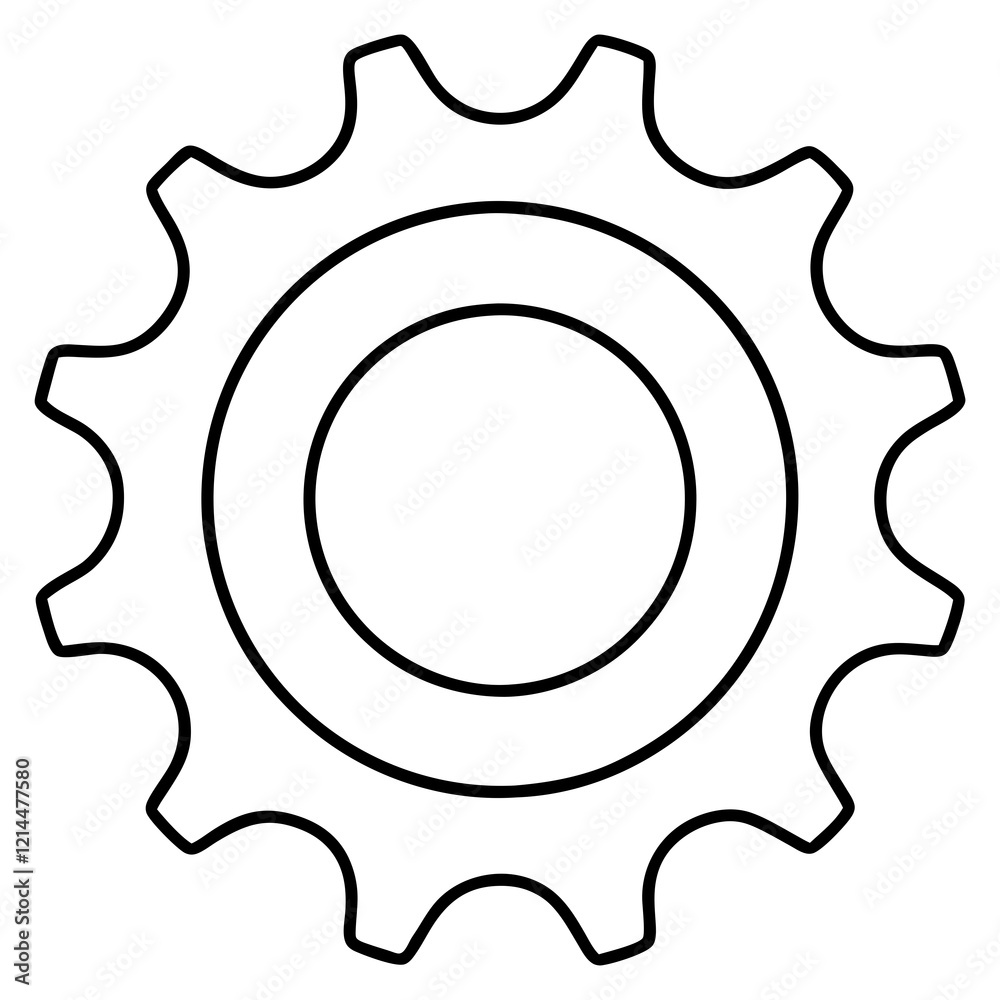 cogwheel groove line art vector illustration. cogwheel groove line art vector illustration.
