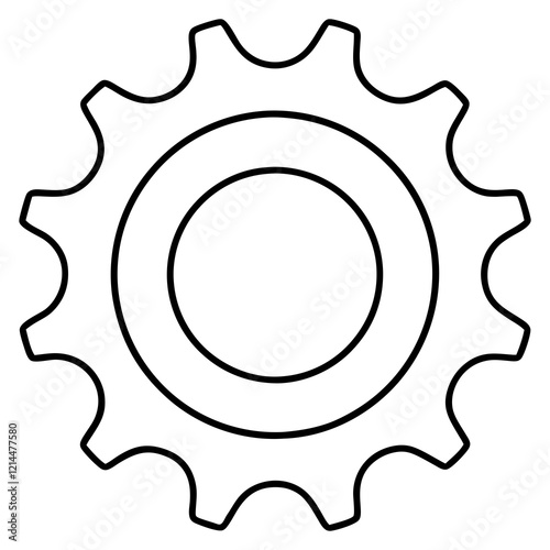 cogwheel groove line art vector illustration.