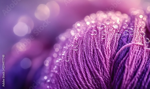 The smooth texture and bold color of purple violet yarn are captured in this close up, ideal for everyday crafting projects.