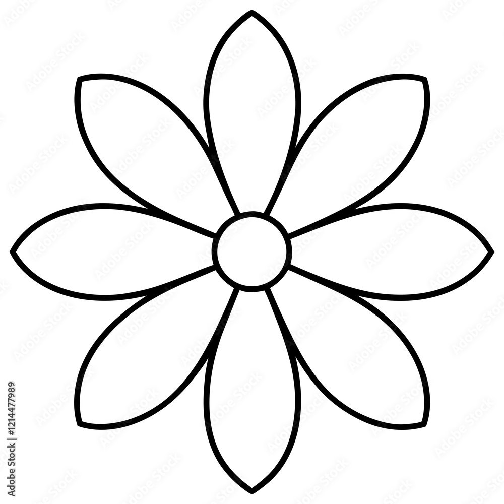 daisy petal edge line art vector illustration daisy petal edge line art vector illustration
