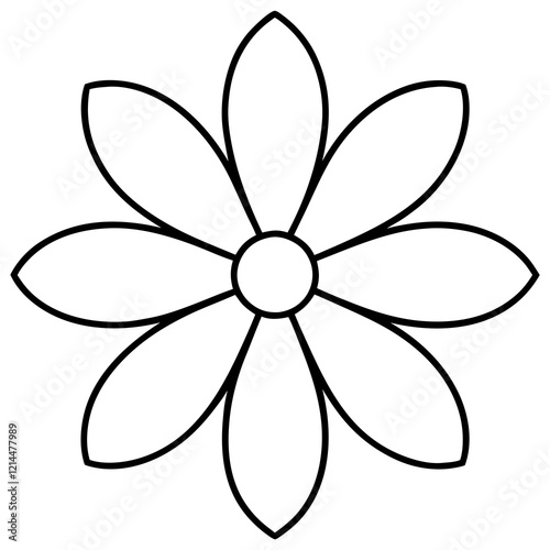 daisy petal edge line art vector illustration 