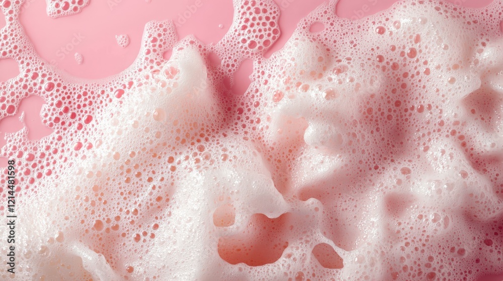 Fototapeta premium Soft Pink Bubbles Over Gentle Surface