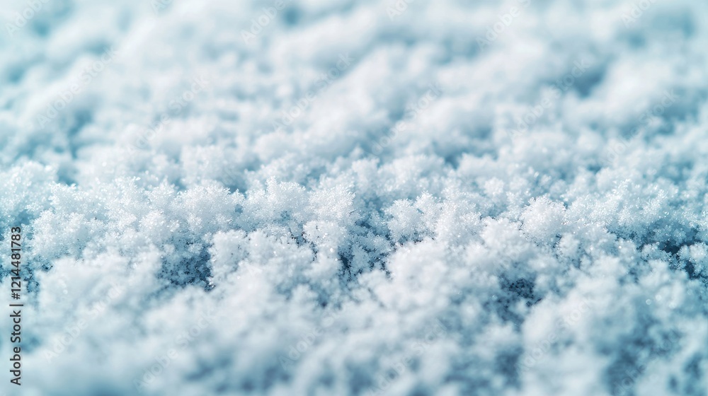 Close-Up of Glimmering Snowflakes on a Soft Icy Surface Close-Up of Glimmering Snowflakes on a Soft Icy Surface
