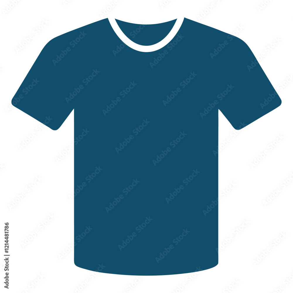 A vector graphic depicting a short sleeved T-shirt featuring a round neckline, rendered in black and white A vector graphic depicting a short sleeved T-shirt featuring a round neckline, rendered in black and white