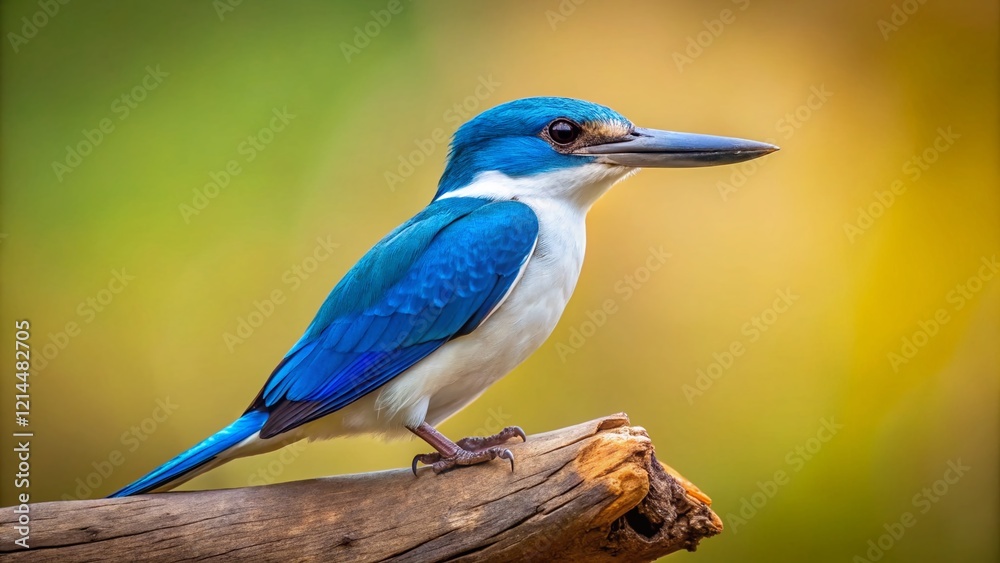 Obraz premium Minimalist Collared Kingfisher on Dead Branch - Wildlife Photography