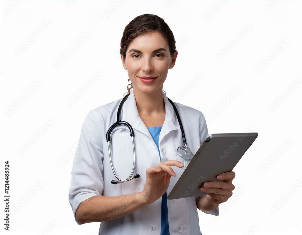 Médico usando un tableta de diagnostico. Médico usando un tableta de diagnostico.