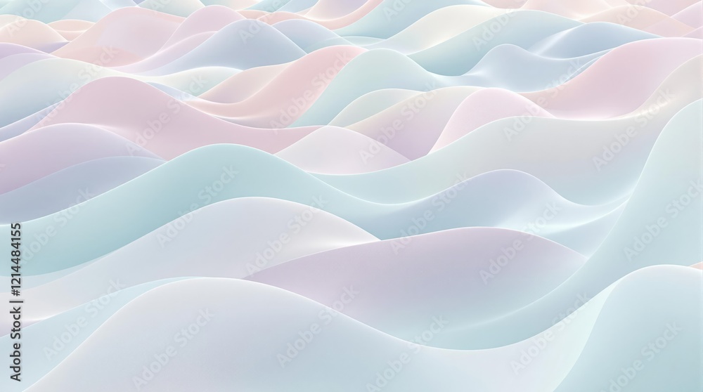 Obraz premium Calming and soothing abstract wave background with pastel colors, abstract, pastel, dimension