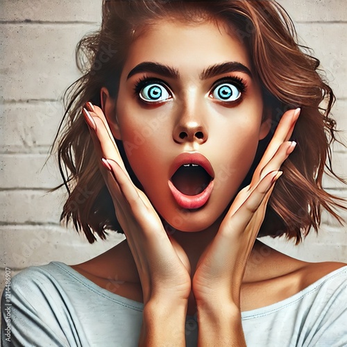 Someone feeling surprised their mouth agape in astonishment Eyes