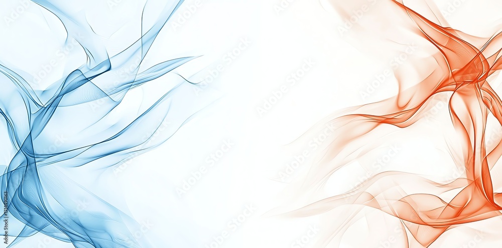 Abstract colorful smoke wave design with blue and red hues on a white background, perfect for artistic and creative projects.