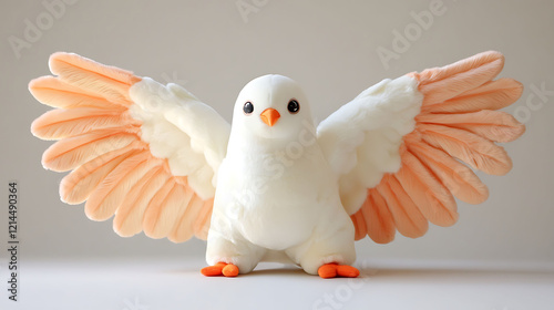 Cute dove plush with oversized floppy wings