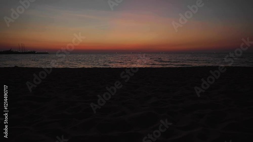 Na Jomtien beach at sunset in Pattaya city, Thailand photo