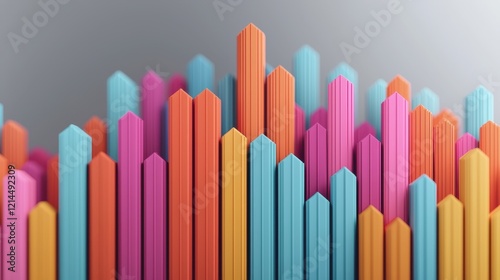 Colorful Vertical Bars With Gradient Effects Creating Dynamic Pattern