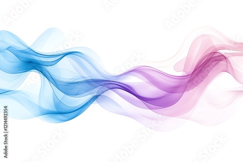 An artistic representation of flowing waves in blue and pink hues. Ideal for use in backgrounds, digital designs, and creative projects on a clean, white background.