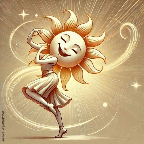 Sunbeam s Delight Playful Dance Dancing with a sunbeam she laugh