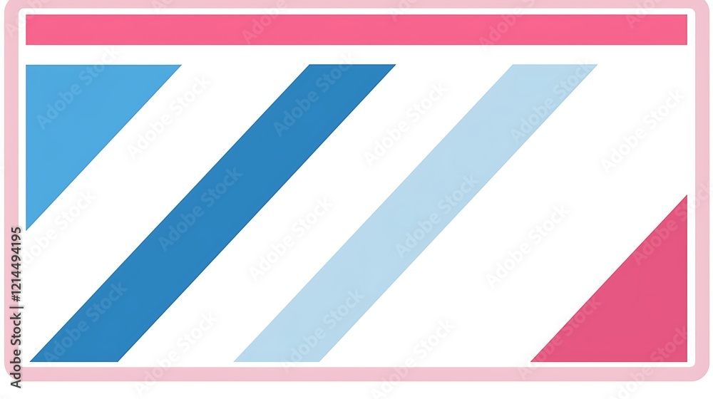 Abstract geometric design with pink, blue, and light blue stripes. Abstract geometric design with pink, blue, and light blue stripes.
