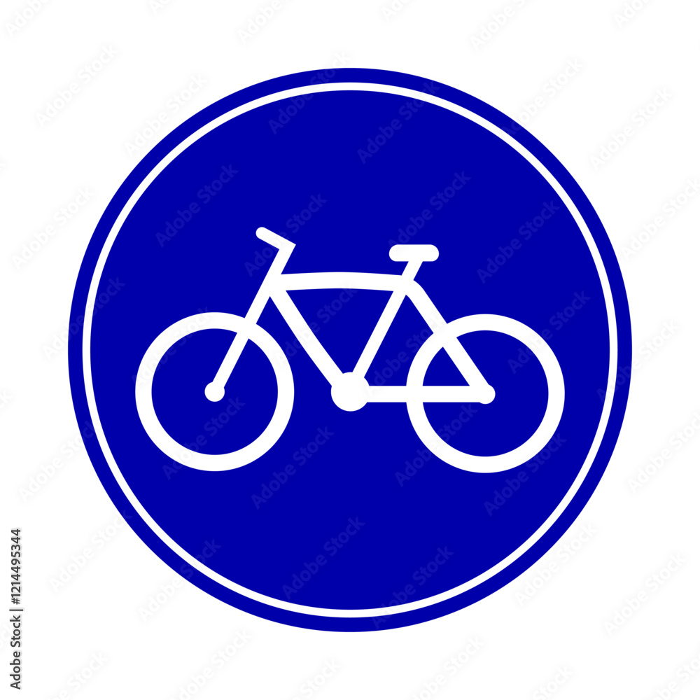 Mandatory path for bicycle sign. road sign. Vector illustration.
Mandatory path for bicycle sign. road sign. Vector illustration.