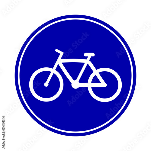 Mandatory path for bicycle sign. road sign. Vector illustration.
