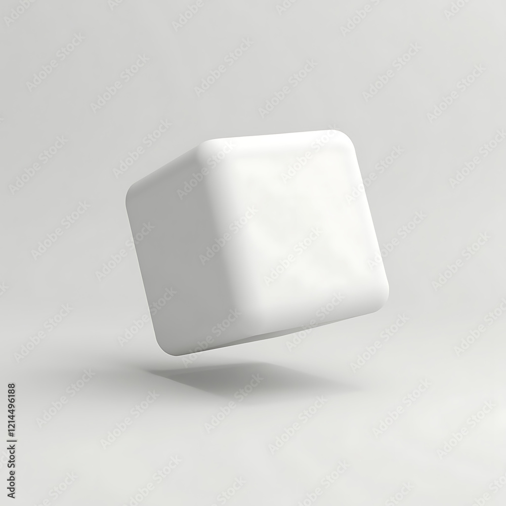 white cube isolated on white