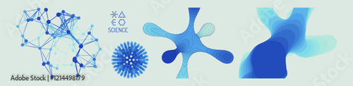 3d molecular structure. Organic shape. Sphere. Element for design. Vector illustration for science, chemistry or education.