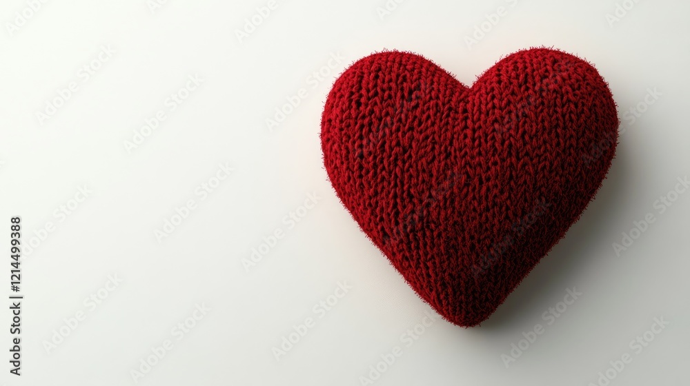 Bright red heart shape isolated on a white canvas, creating a warm and inviting visual Bright red heart shape isolated on a white canvas, creating a warm and inviting visual