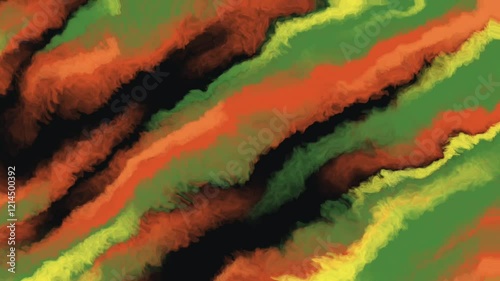 Watercolor animation in black, brown, and yellow colors. Liquid animation background. Smoke animation