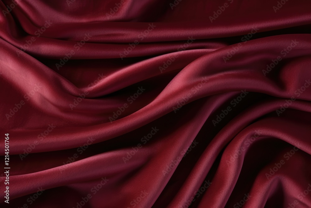 Obraz premium Crumpled Claret Velvet Textile Closeup. Detailed Textured Background of Red Velvet Fabric