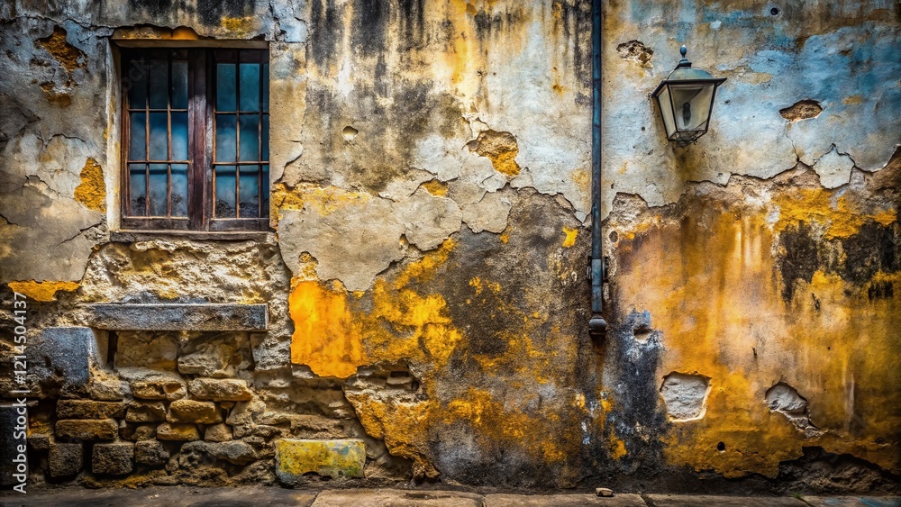 Naklejka premium Moody Grey Wall Texture: Vertical Low Light Photography Stock Photo