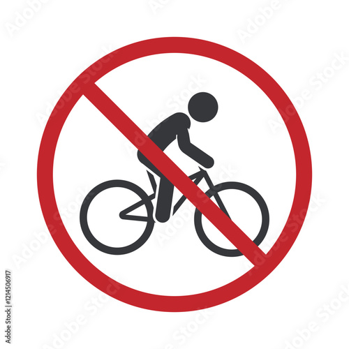 Isolated prohibition sign : bicycle do not enter, no bike is allowed