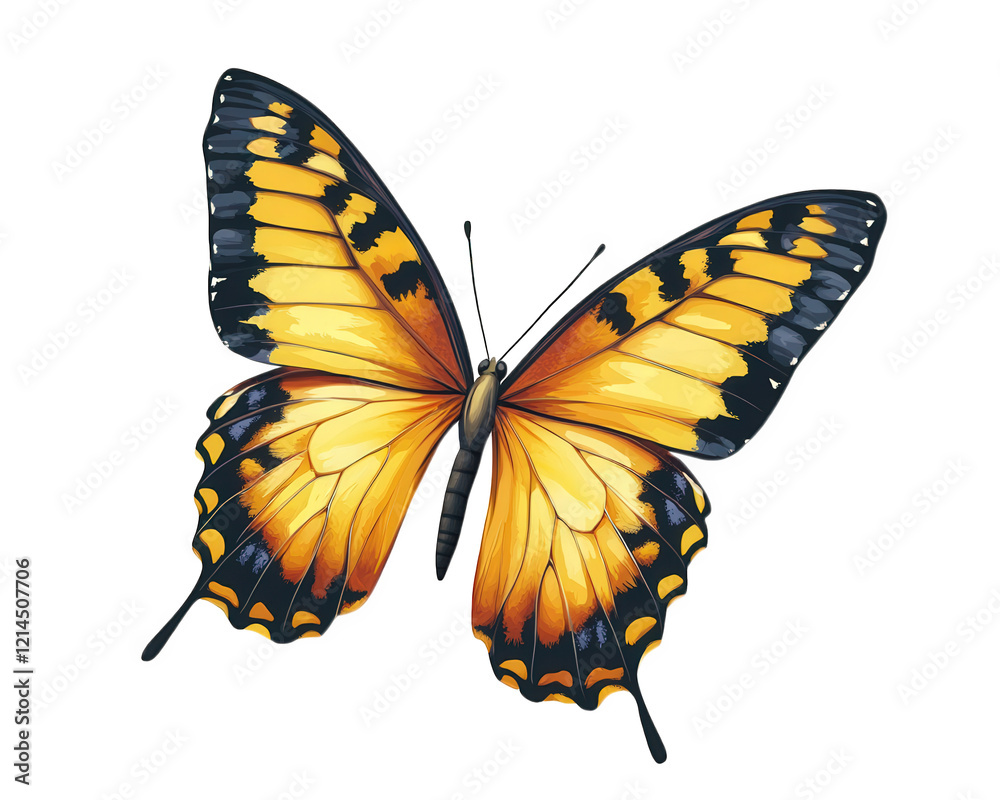 vibrant butterfly with orange and black wings, showcasing intricate patterns and details, isolated on transparency background vibrant butterfly with orange and black wings, showcasing intricate patterns and details, isolated on transparency background