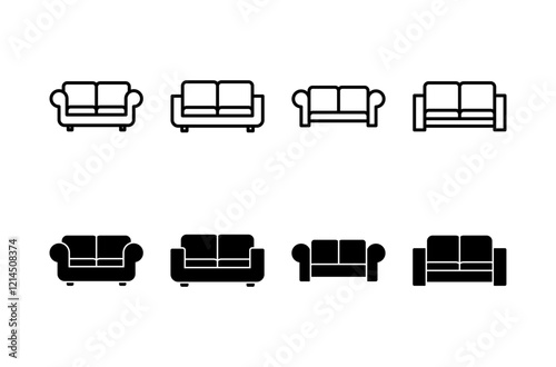 Sofa icon vector isolated on white background. sofa icon illustration. furniture